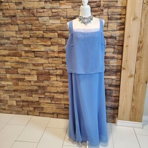 URSULA FORMAL DRESS COLOR BLUE SLEEVE POLYESTER SIZE 24WP(2X)